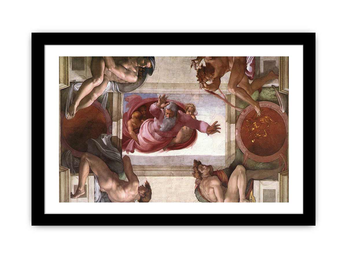 Separation of the Earth from the Waters (with ignudi and medallions) By Michelangelo Buonarroti