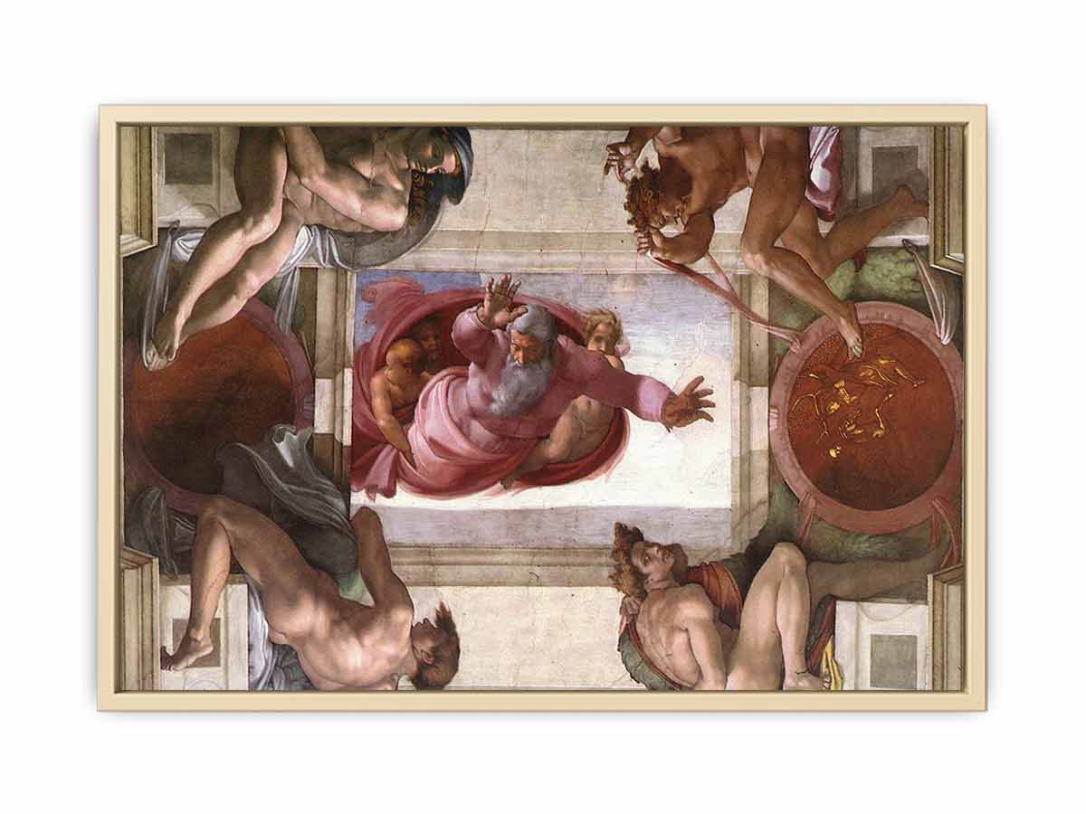 Separation of the Earth from the Waters (with ignudi and medallions) By Michelangelo Buonarroti
