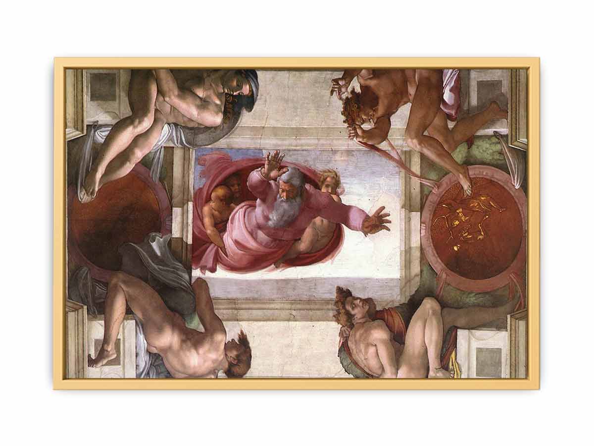 Separation of the Earth from the Waters (with ignudi and medallions) By Michelangelo Buonarroti