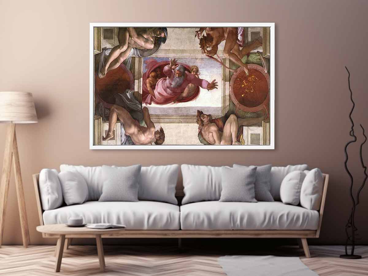 Separation of the Earth from the Waters (with ignudi and medallions) By Michelangelo Buonarroti