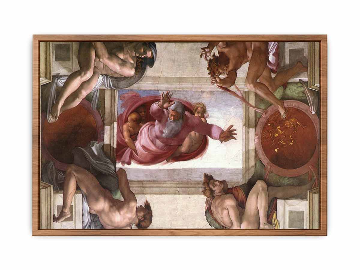 Separation of the Earth from the Waters (with ignudi and medallions) By Michelangelo Buonarroti