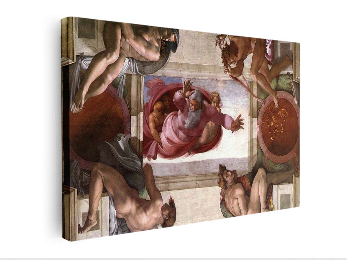 Separation of the Earth from the Waters (with ignudi and medallions) By Michelangelo Buonarroti