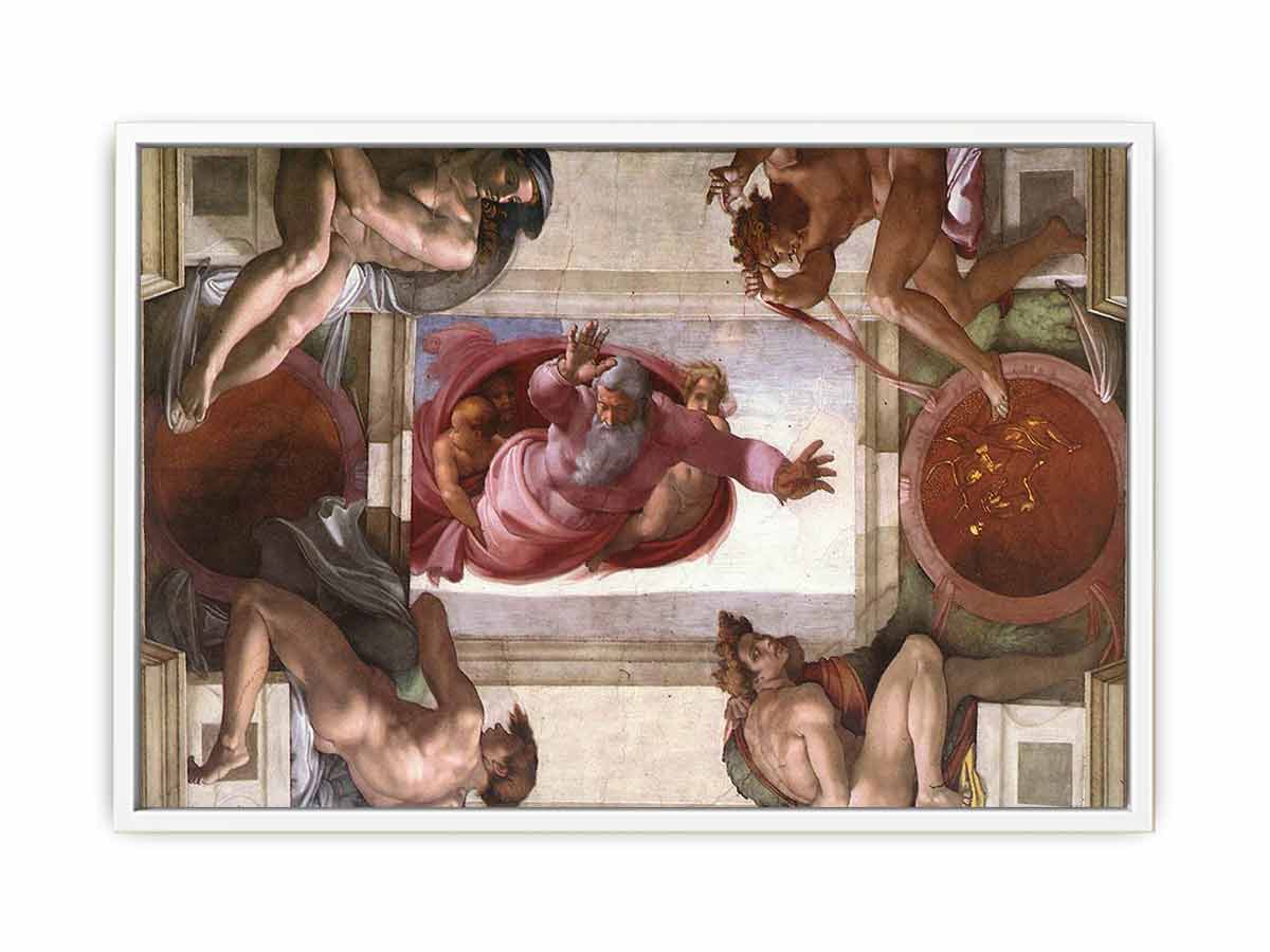 Separation of the Earth from the Waters (with ignudi and medallions) By Michelangelo Buonarroti