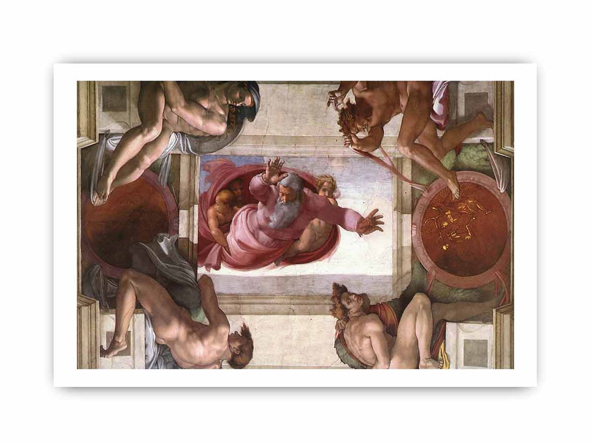 Separation of the Earth from the Waters (with ignudi and medallions) By Michelangelo Buonarroti