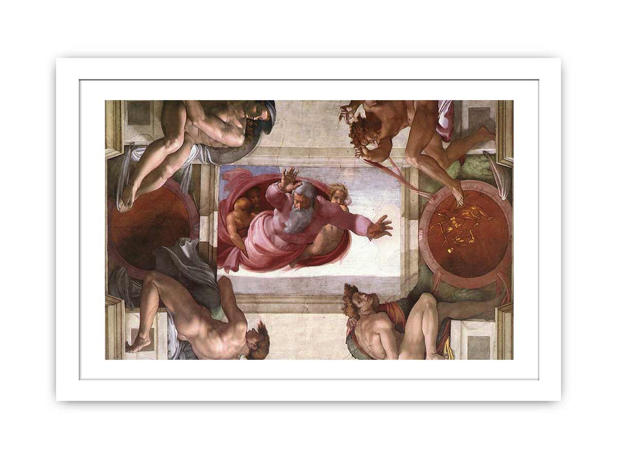 Separation of the Earth from the Waters (with ignudi and medallions) By Michelangelo Buonarroti