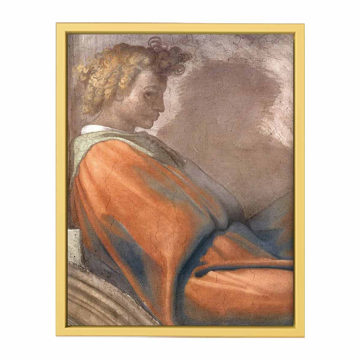 Detail des Naason-Freskos: Naason (restauriert) in einer Lünette nahe dem Altar By Michelangelo Buonarroti