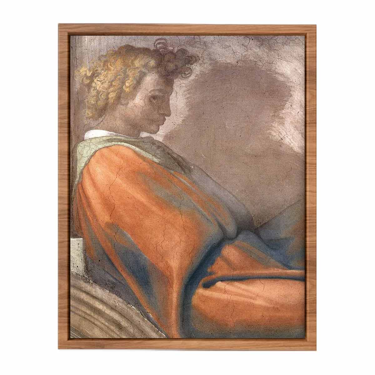 Detail des Naason-Freskos: Naason (restauriert) in einer Lünette nahe dem Altar By Michelangelo Buonarroti