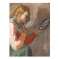Detail des Naason-Freskos, unbekannte Frau links (restauriert) in einer Lünette nahe dem Altar By Michelangelo Buonarroti