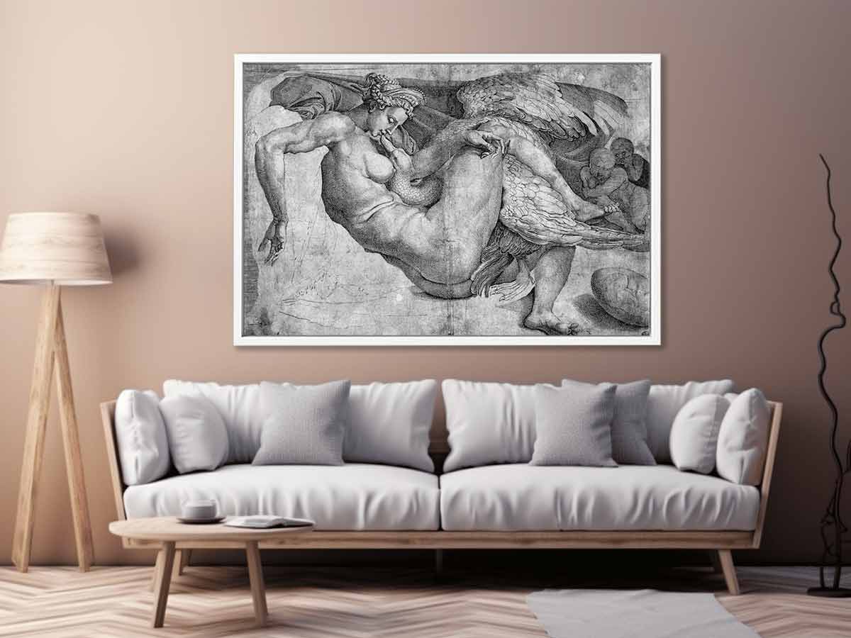 Leda and the Swan By Michelangelo Buonarroti
