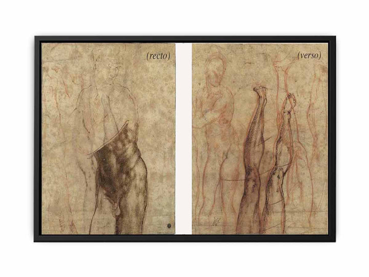 The Risen Christ a three-quarter length nude , looking down to the right, drawn over subsidiary