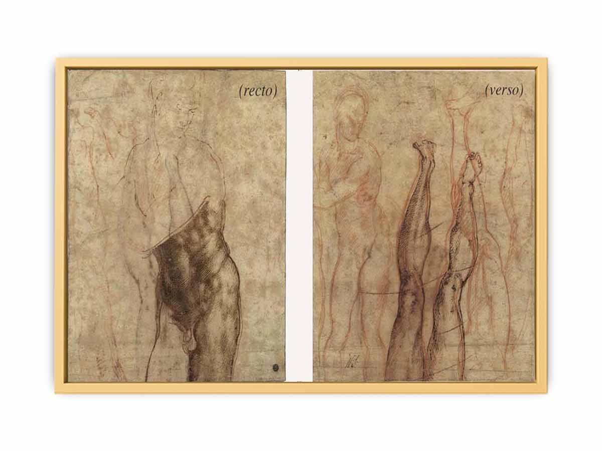 The Risen Christ a three-quarter length nude , looking down to the right, drawn over subsidiary