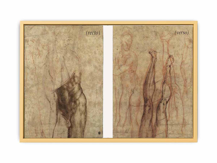 The Risen Christ a three-quarter length nude , looking down to the right, drawn over subsidiary