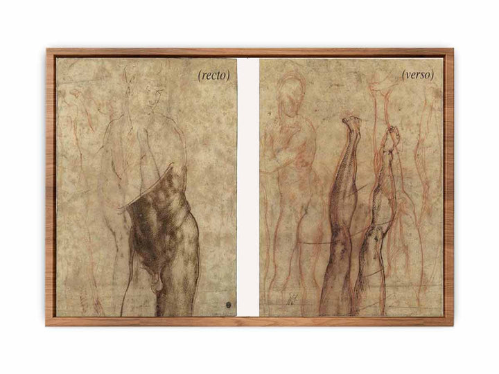 The Risen Christ a three-quarter length nude , looking down to the right, drawn over subsidiary