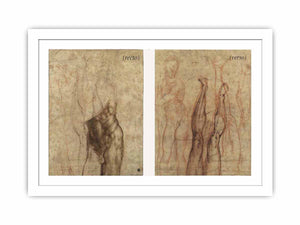 The Risen Christ a three-quarter length nude , looking down to the right, drawn over subsidiary