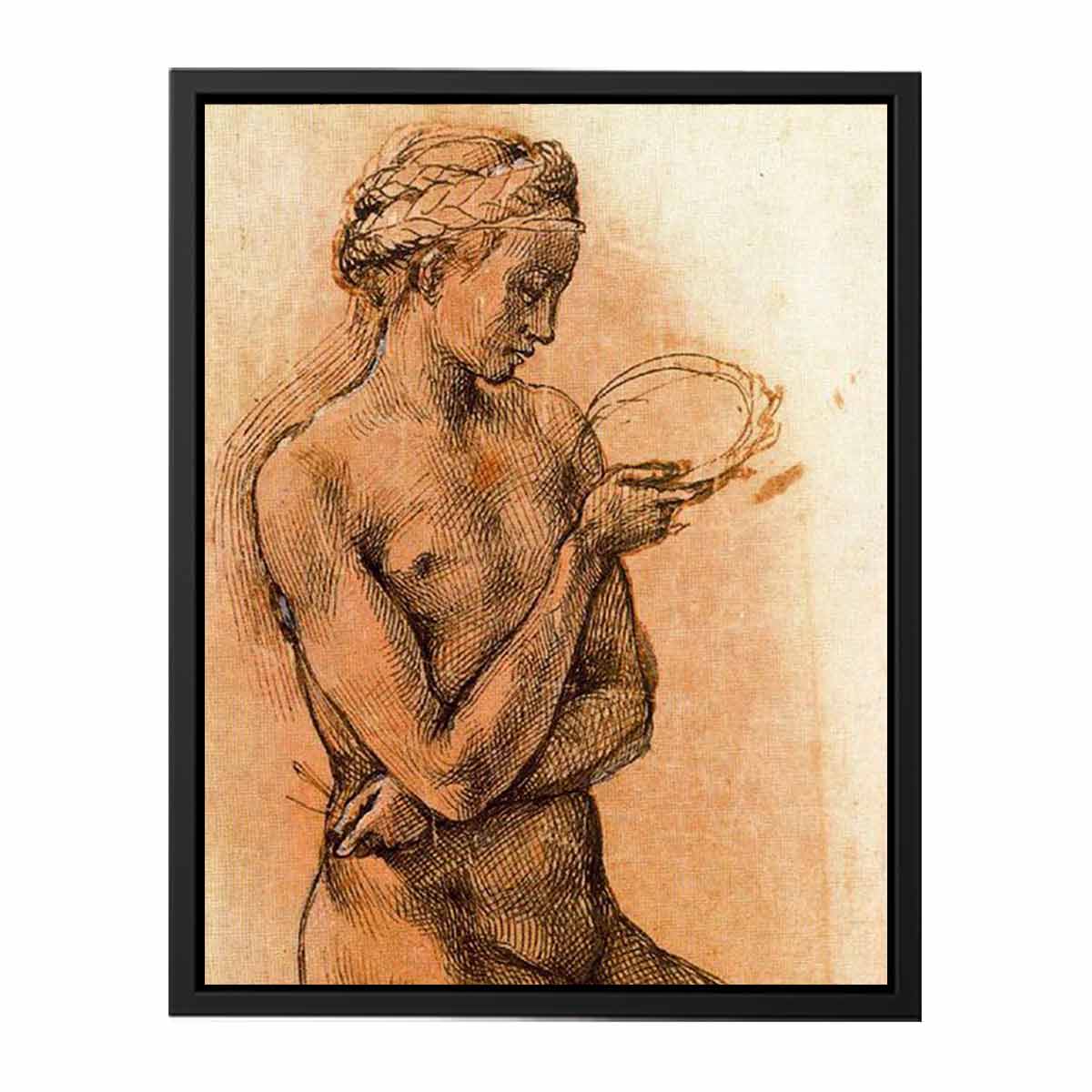 Study of a Kneeling Nude Girl for The Entombment By Michelangelo Buonarroti