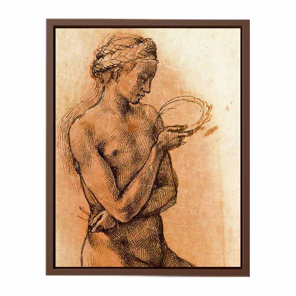 Study of a Kneeling Nude Girl for The Entombment By Michelangelo Buonarroti