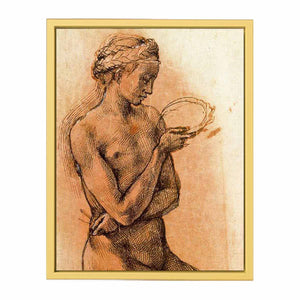 Kneeling Female Nude in Profile (recto)