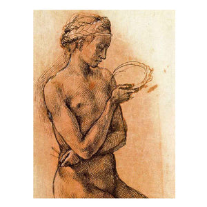 Study of a Kneeling Nude Girl for The Entombment By Michelangelo Buonarroti