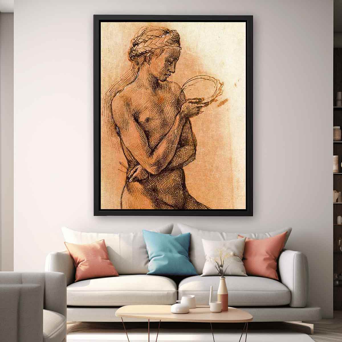 Study of a Kneeling Nude Girl for The Entombment By Michelangelo Buonarroti