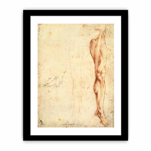 Study of a Left Male Leg (verso), 1515-20 By Michelangelo Buonarroti