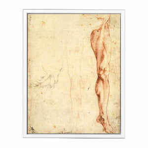 Study of a Left Male Leg (verso), 1515-20 By Michelangelo Buonarroti