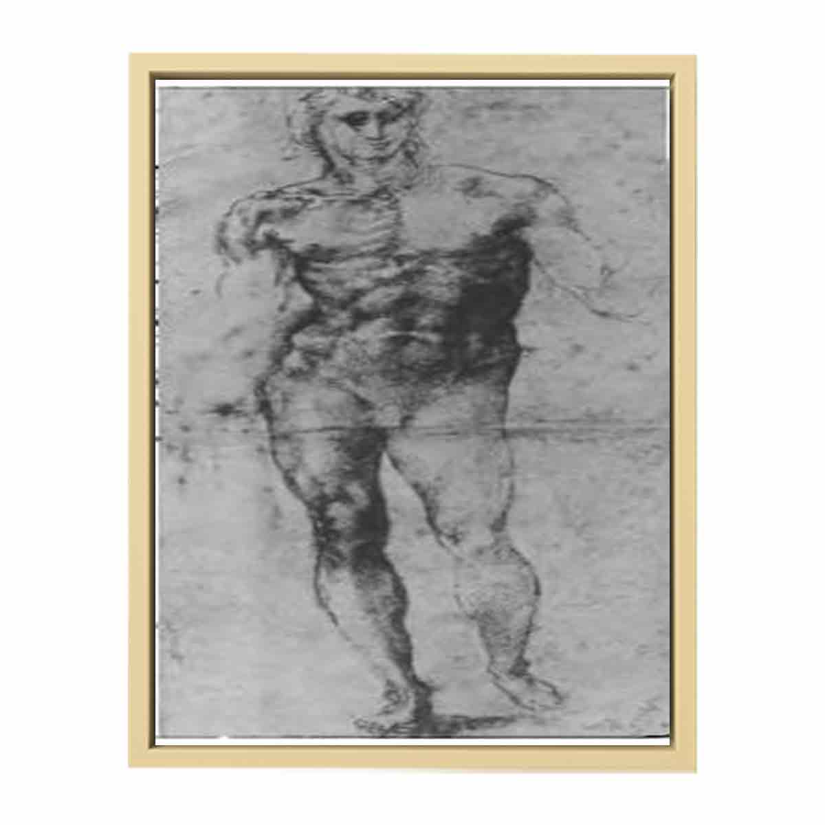 Male Nude (recto) By Michelangelo Buonarroti
