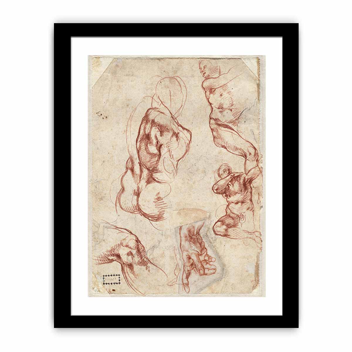Various figure Studies (verso) By Michelangelo Buonarroti