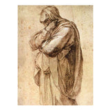 Study of a Mourning Woman by Michelangelo Buonarroti, pen and brown ink heightened with white artwork preview