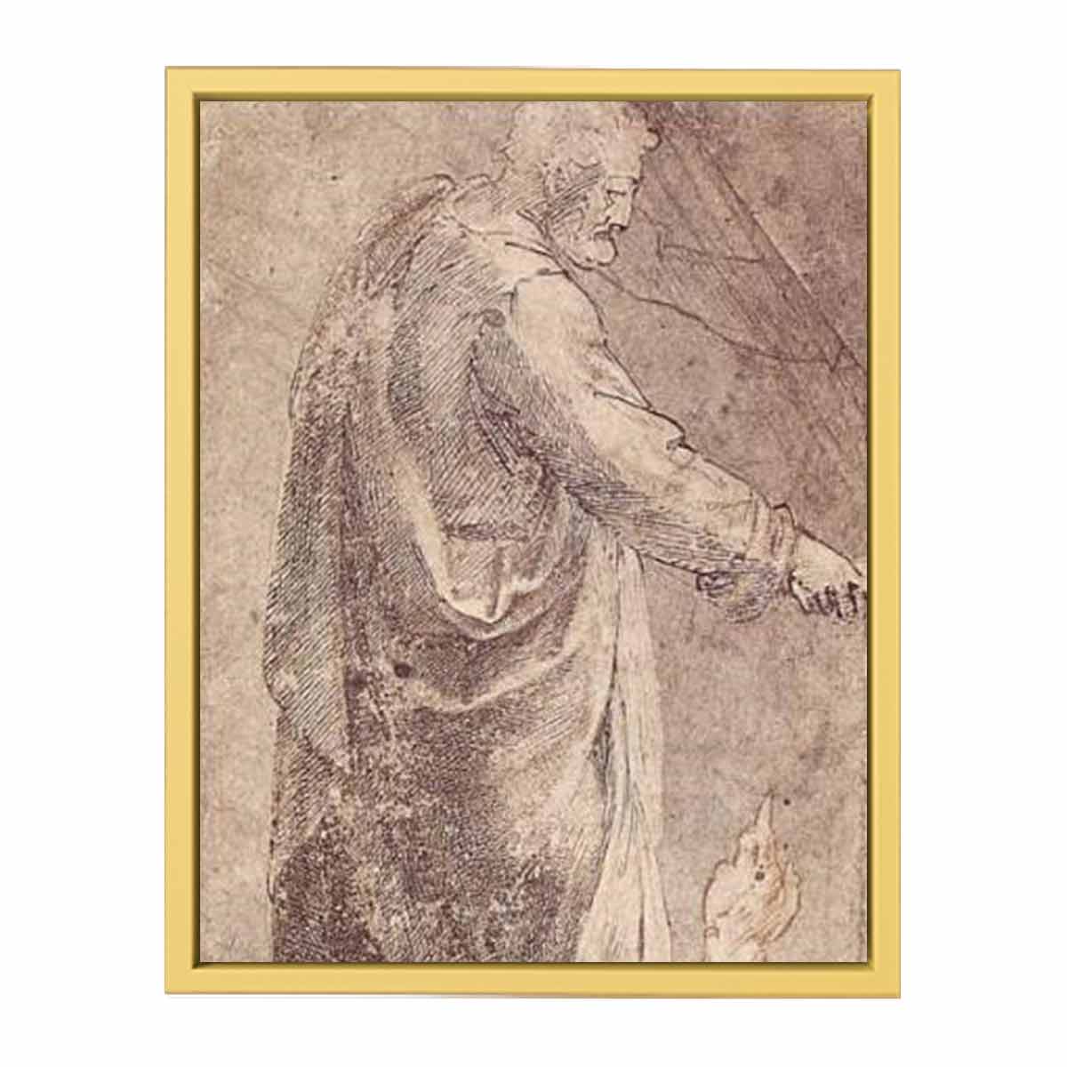 Male Figure after Masaccio, Arm Studies (recto) By Michelangelo Buonarroti
