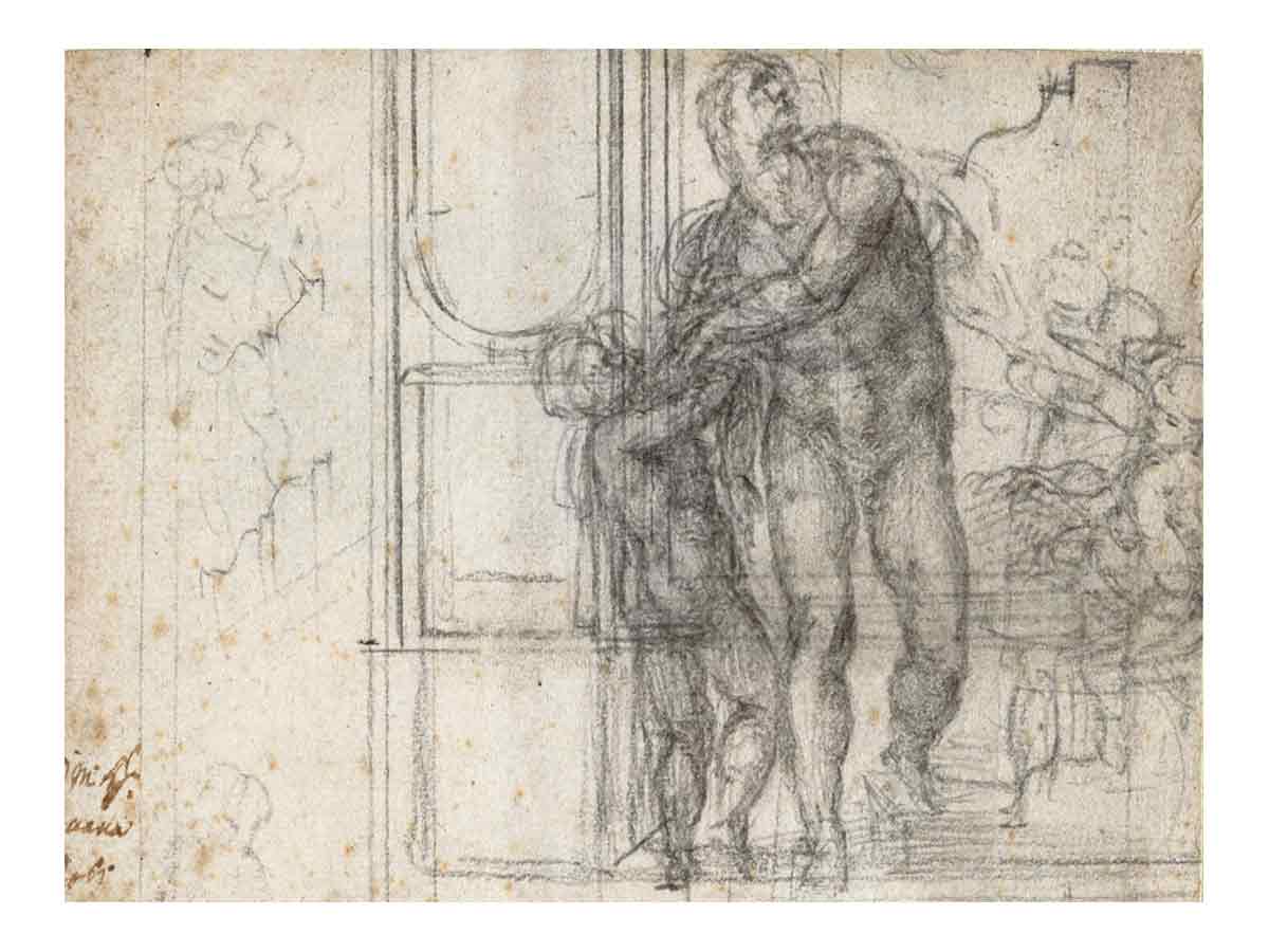 Aeneas with a Boy (recto) By Michelangelo Buonarroti