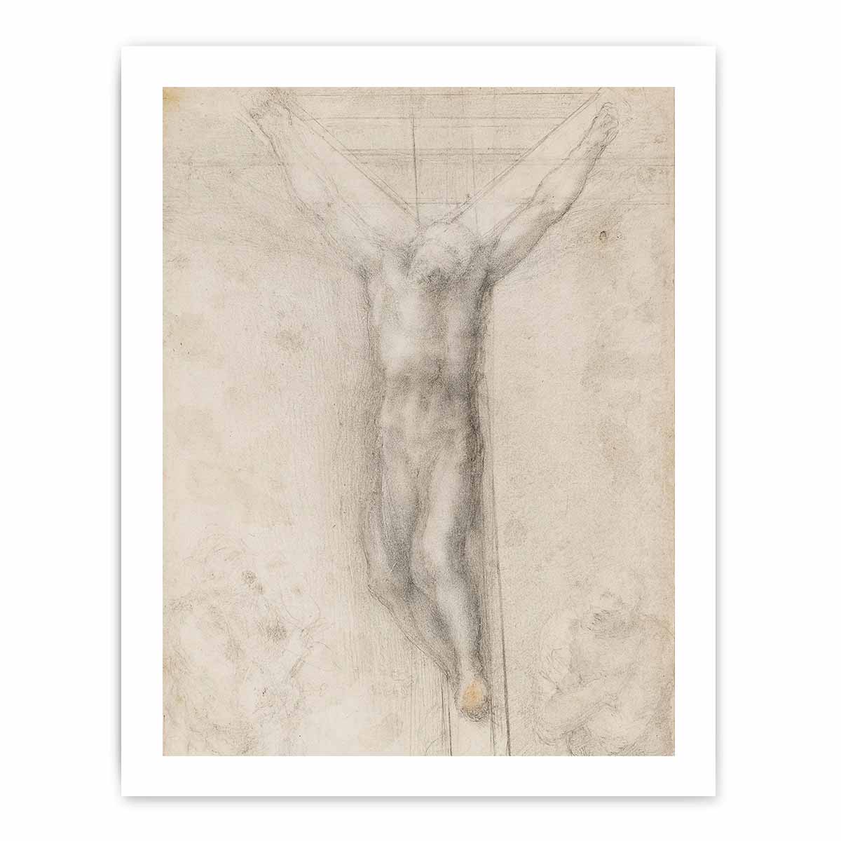 Christ on the Cross with the Virgin and St John (recto) By Michelangelo Buonarroti