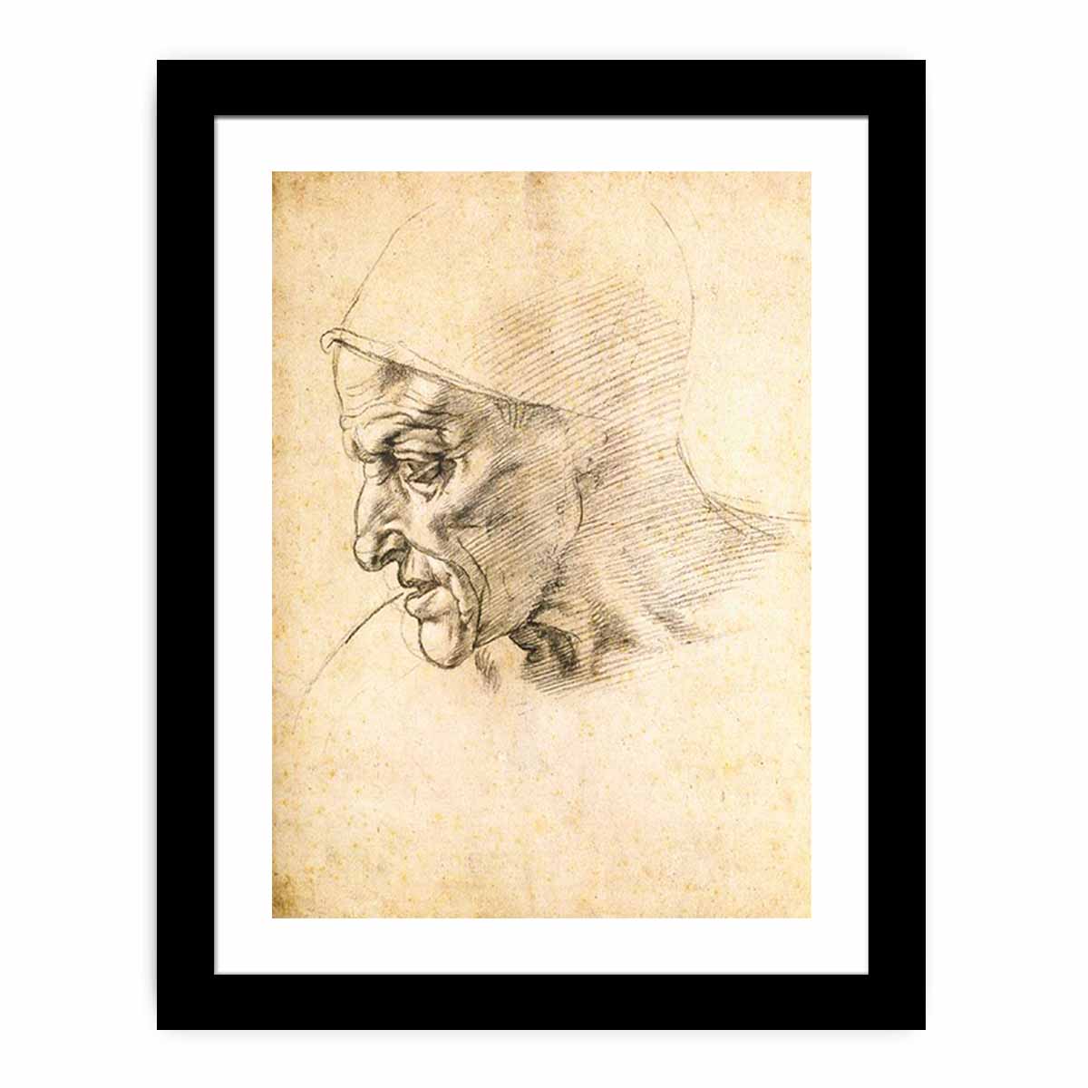 Study for the Head of the Cumeaen Sibyl (recto), 1508-10 By Michelangelo Buonarroti