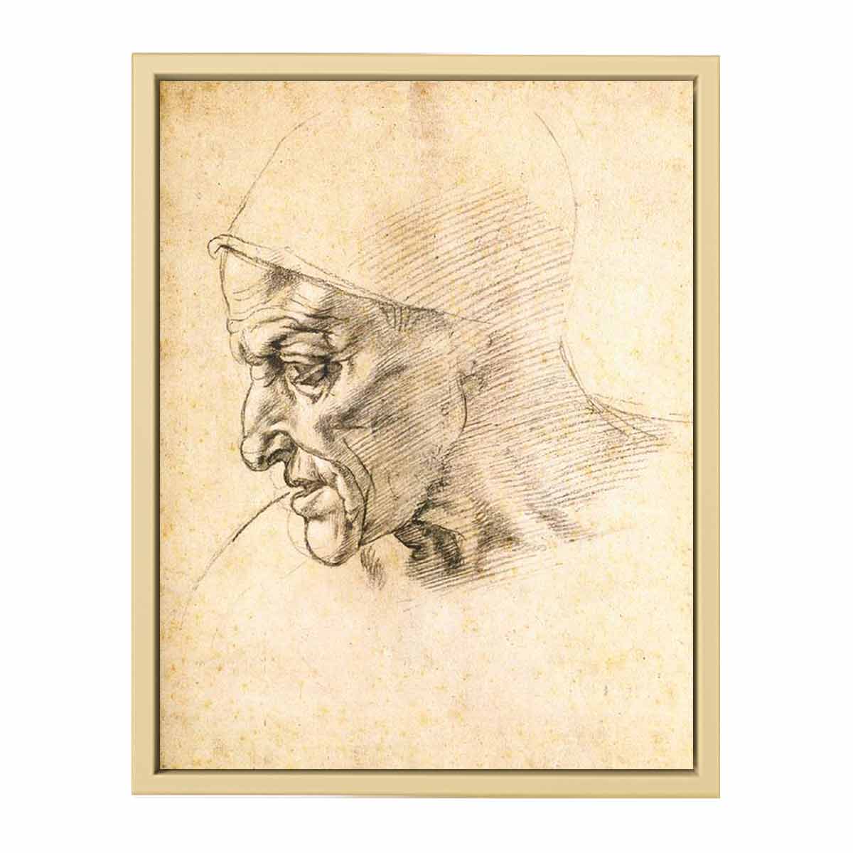 Study for the Head of the Cumeaen Sibyl (recto), 1508-10 By Michelangelo Buonarroti