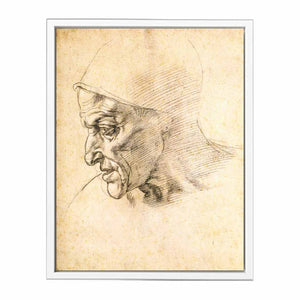 Study for the Head of the Cumeaen Sibyl (recto), 1508-10 By Michelangelo Buonarroti