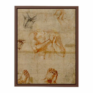 Male Upper Body with Folded Hands (verso) By Michelangelo Buonarroti