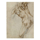 Male Nude, Seen from the Rear (recto) By Michelangelo Buonarroti artwork preview