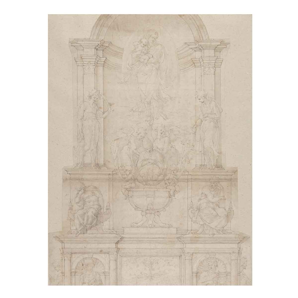 Design for the Tomb of Pope Julius II della Rovere By Michelangelo Buonarroti