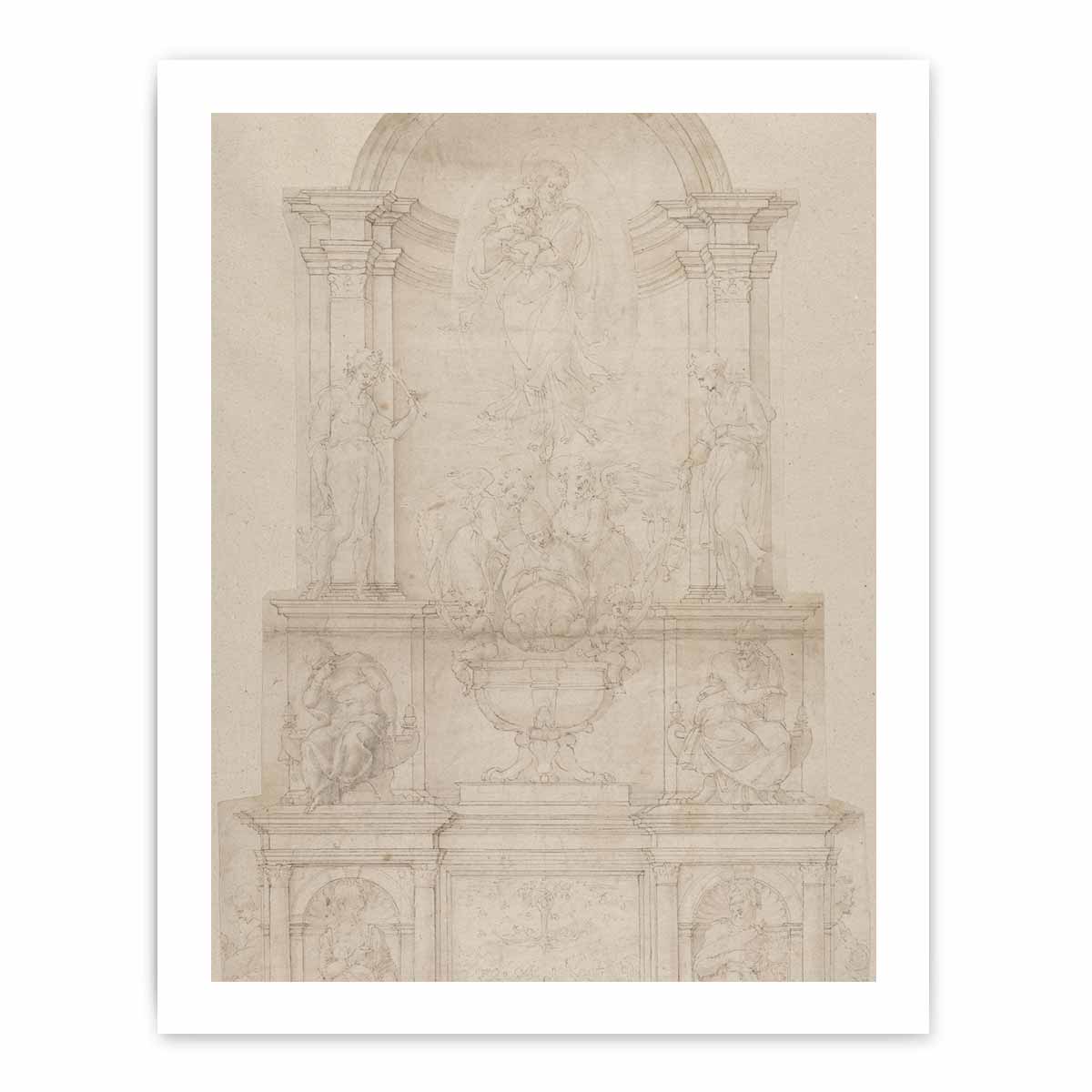 Design for the Tomb of Pope Julius II della Rovere By Michelangelo Buonarroti