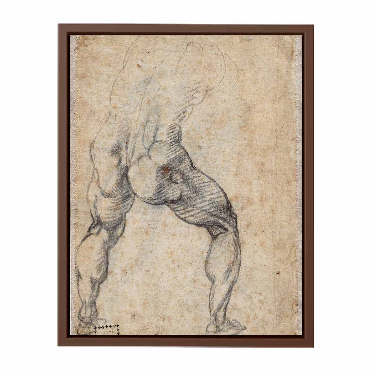 Male Nude, Seen from the Rear (verso) By Michelangelo Buonarroti