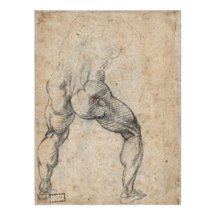 Male Nude, Seen from the Rear (verso) By Michelangelo Buonarroti