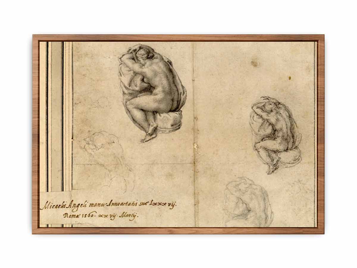 Sitting Nude Figures By Michelangelo Buonarroti