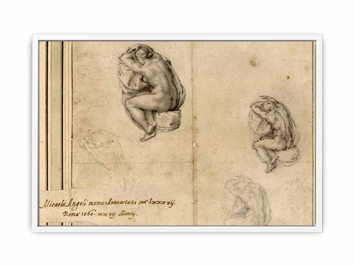 Sitting Nude Figures By Michelangelo Buonarroti