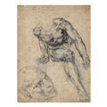 Study of a Male Nude (recto) By Michelangelo Buonarroti