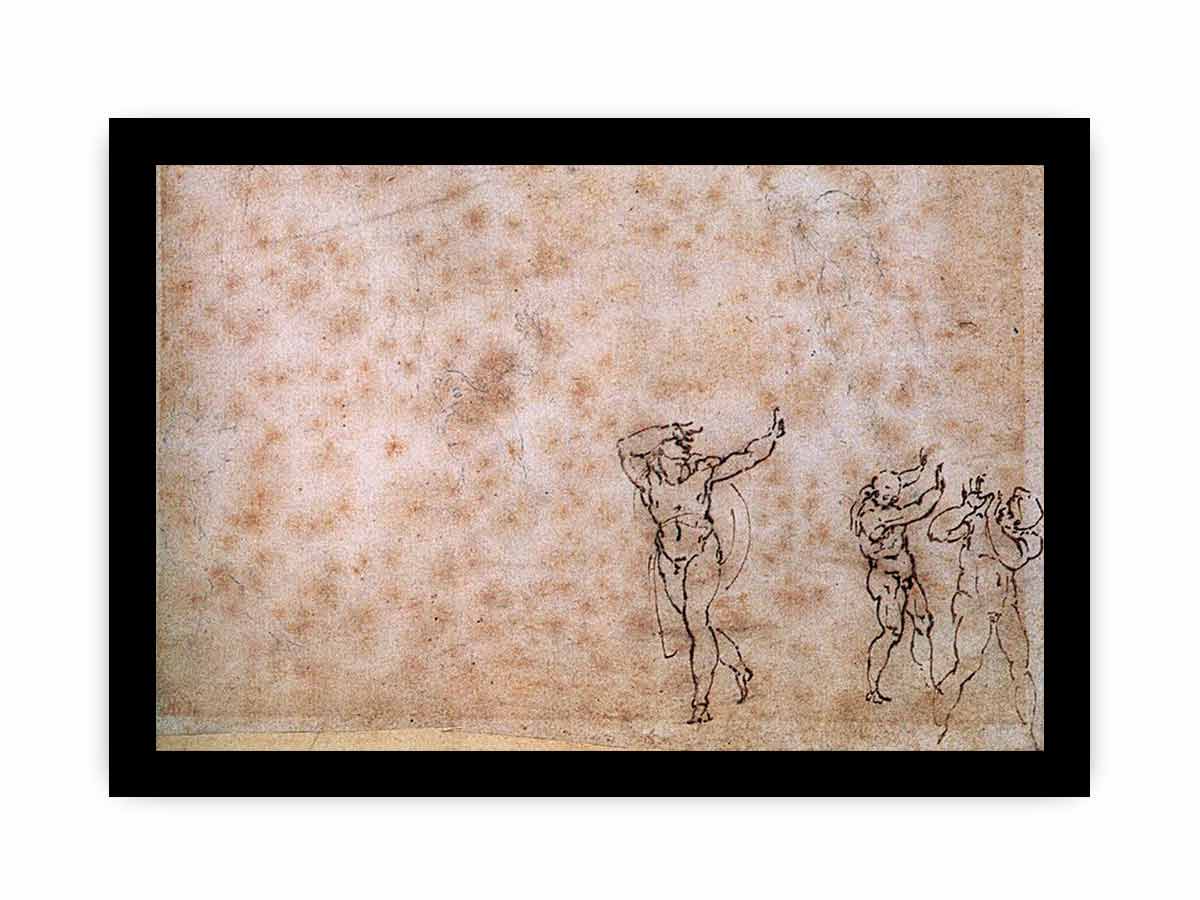 Study of Nude Figures By Michelangelo Buonarroti