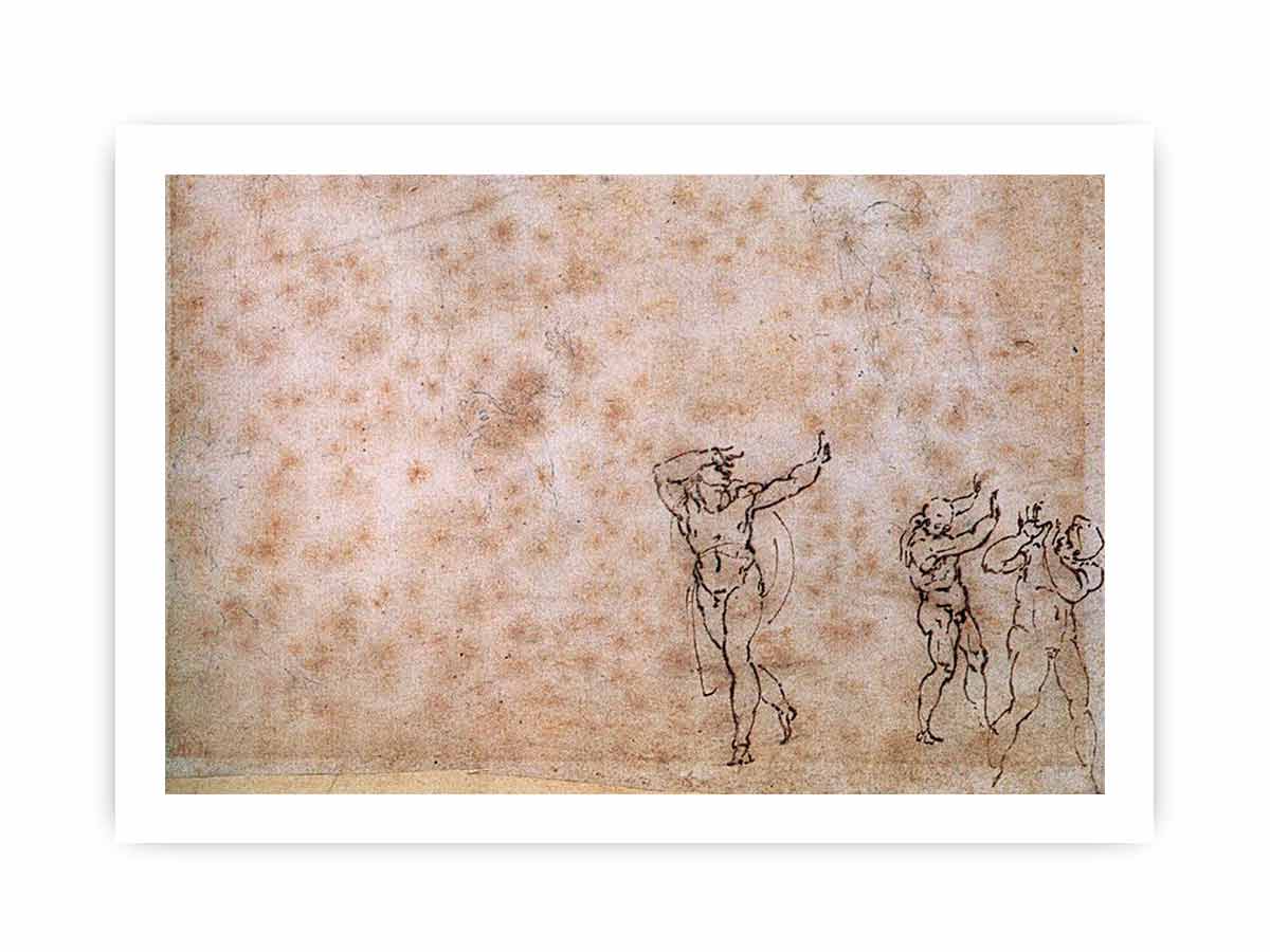 Study of Nude Figures By Michelangelo Buonarroti