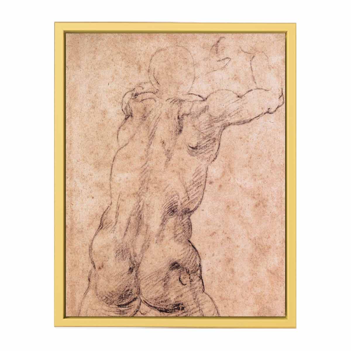 Kneeling Male Nude By Michelangelo Buonarroti