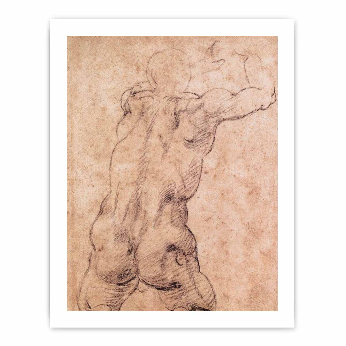 Kneeling Male Nude By Michelangelo Buonarroti