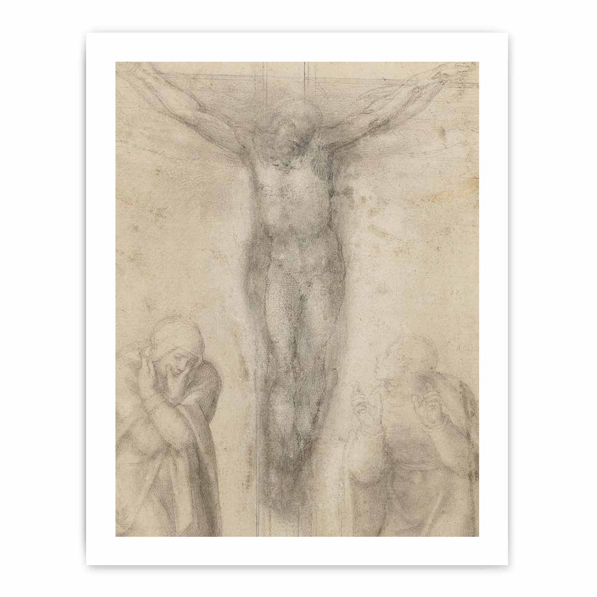 Christ on the Cross with the Virgin and St John 2 By Michelangelo Buonarroti