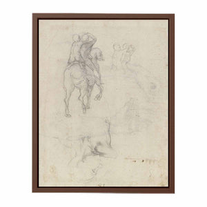 Studies of a Horse with Two Nude Riders and a Male Torso By Michelangelo Buonarroti