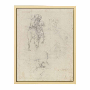 Studies of a Horse with Two Nude Riders and a Male Torso By Michelangelo Buonarroti